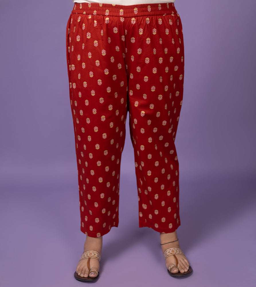 Plus Size Co-Ord Set | XL - 7XL | 100% Cotton | Brick Red