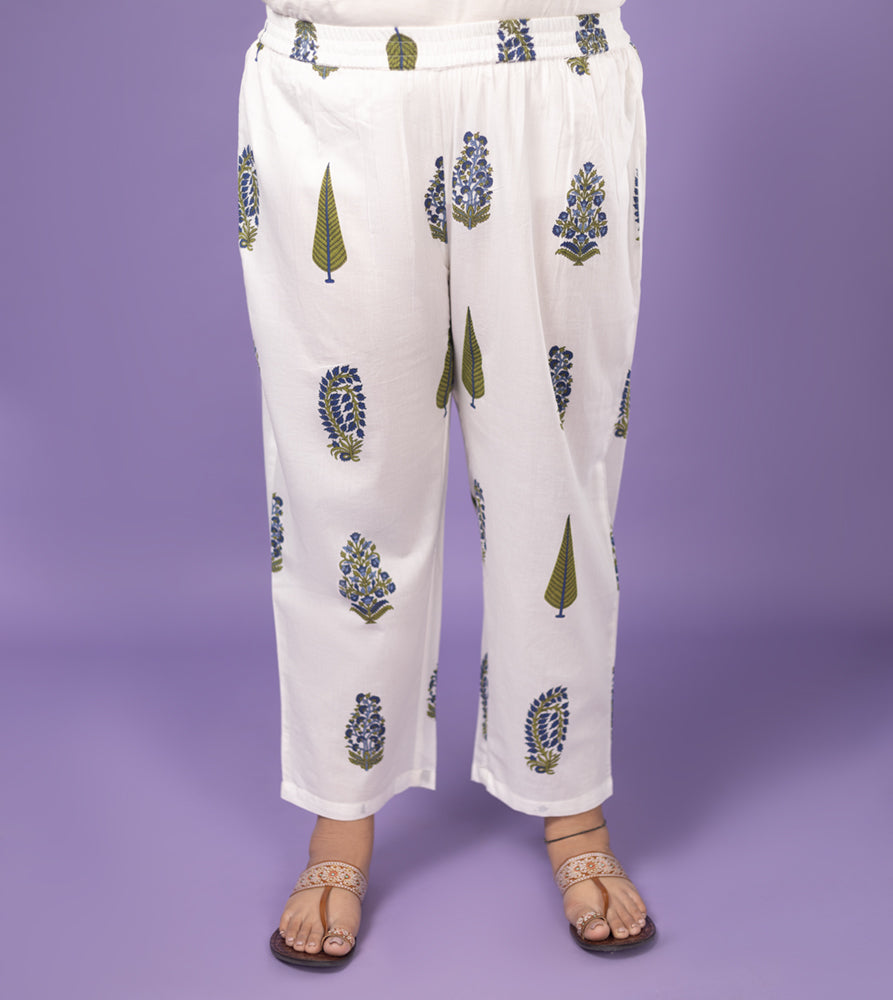 Plus Size Co-Ord Set | XL - 7XL | 100% Cotton | Off White