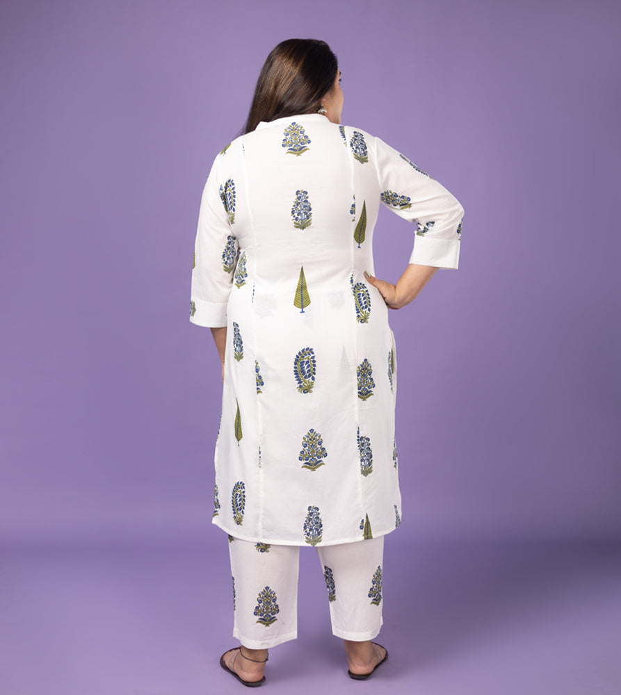 Plus Size Co-Ord Set | XL - 7XL | 100% Cotton | Off White