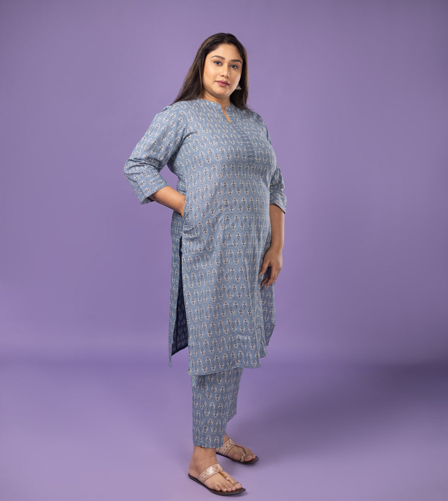 Plus Size Co-Ord Set | XL - 7XL | 100% Cotton | Blue