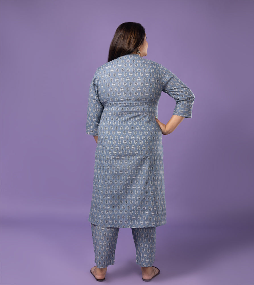 Plus Size Co-Ord Set | XL - 7XL | 100% Cotton | Blue