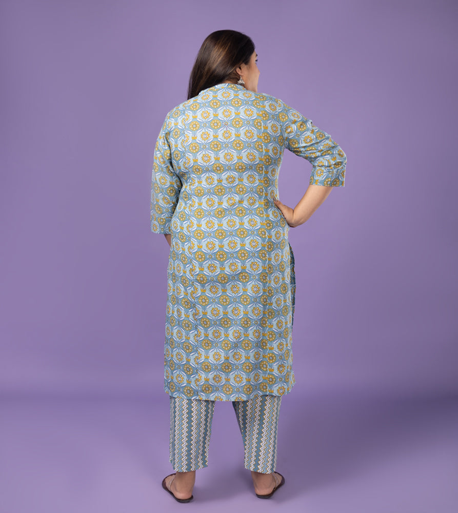 Plus Size Co-Ord Set | XL - 7XL | 100% Cotton | Blue