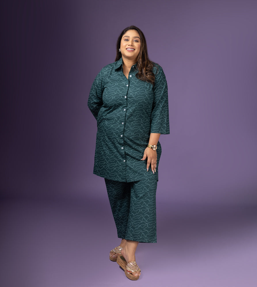 Plus Size Co-Ord Set | XL - 7XL | 100% Cotton | Dark Green