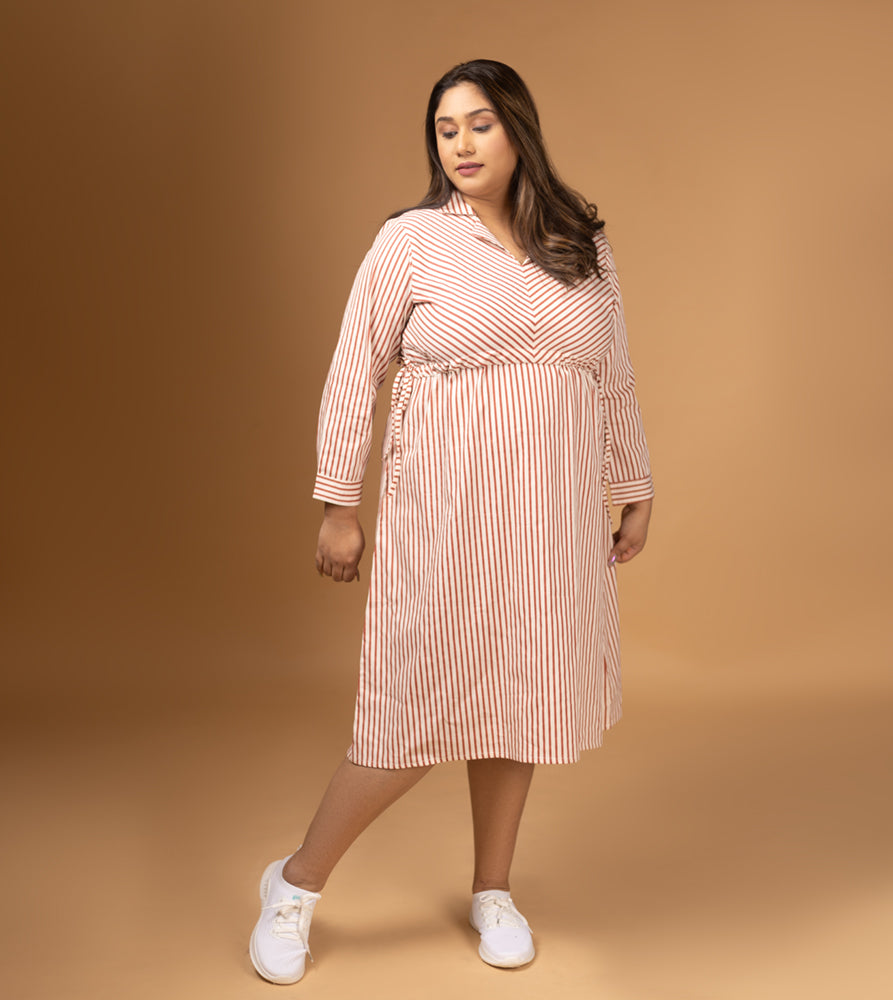 Sizeupp | Plus Size  Dress For Women | XL - 7XL | 100% Cotton | Print | Beige