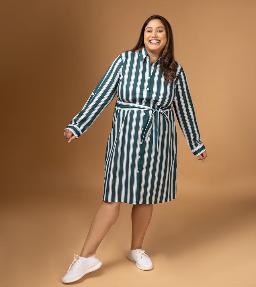 Plus Size Dress | XL - 7XL | 100% Cotton | Dark Green