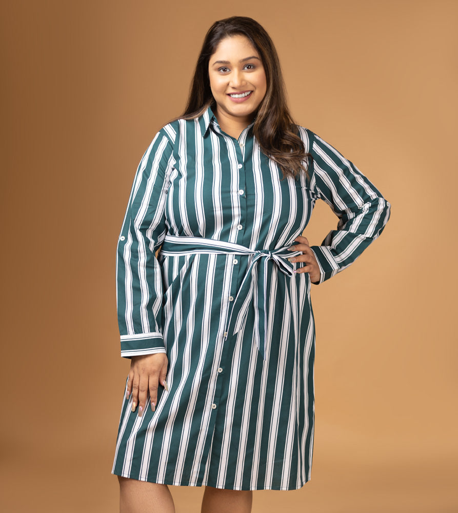 Plus Size Dress | XL - 7XL | 100% Cotton | Dark Green