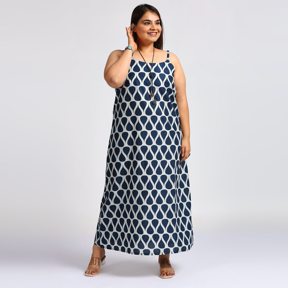 Plus Size Dress | XL - 7XL | 100% Cotton | Indigo