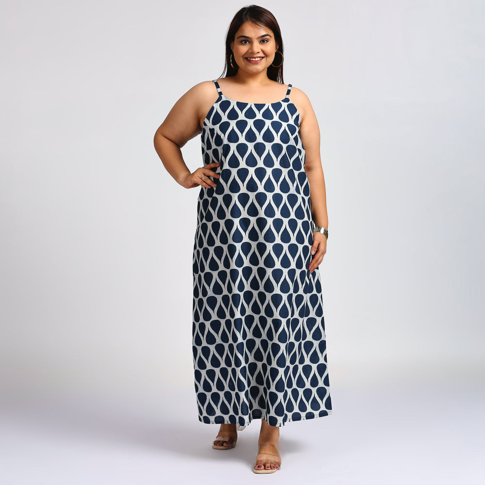 Plus Size Dress | XL - 7XL | 100% Cotton | Indigo