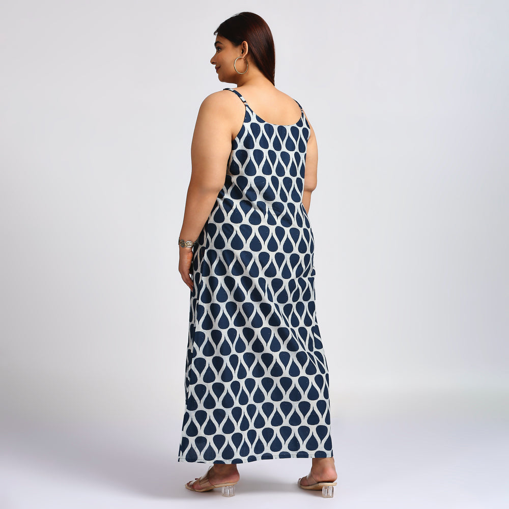 Plus Size Dress | XL - 7XL | 100% Cotton | Indigo