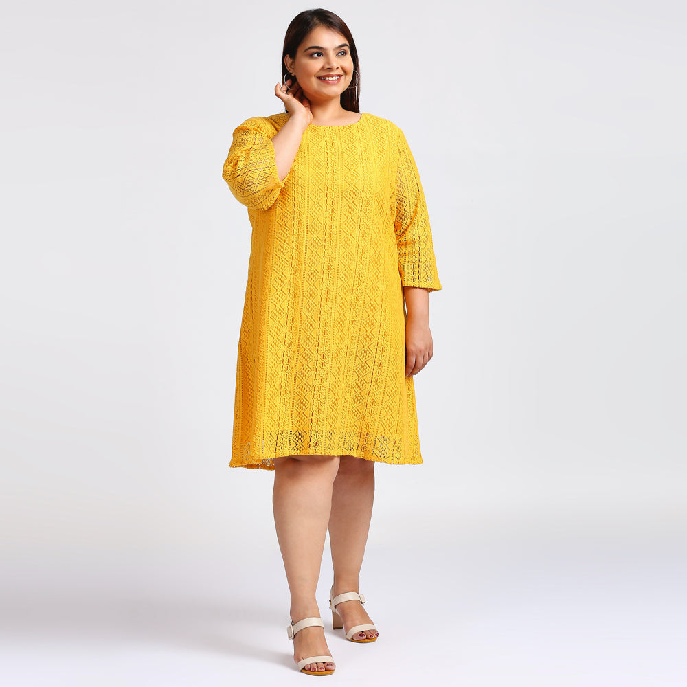 Plus Size Dress | XL - 7XL | 100% Cotton | Mustard Yellow