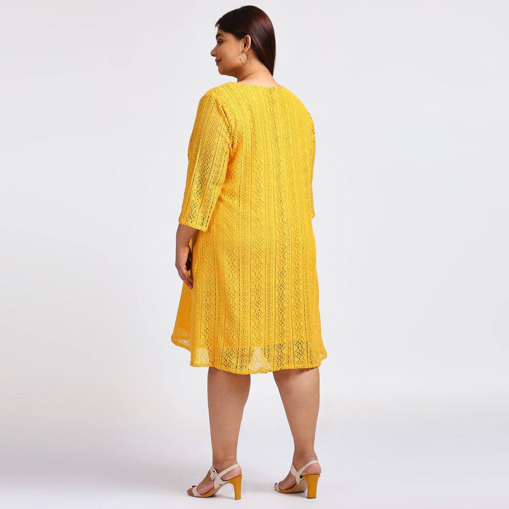 Plus Size Dress | XL - 7XL | 100% Cotton | Mustard Yellow