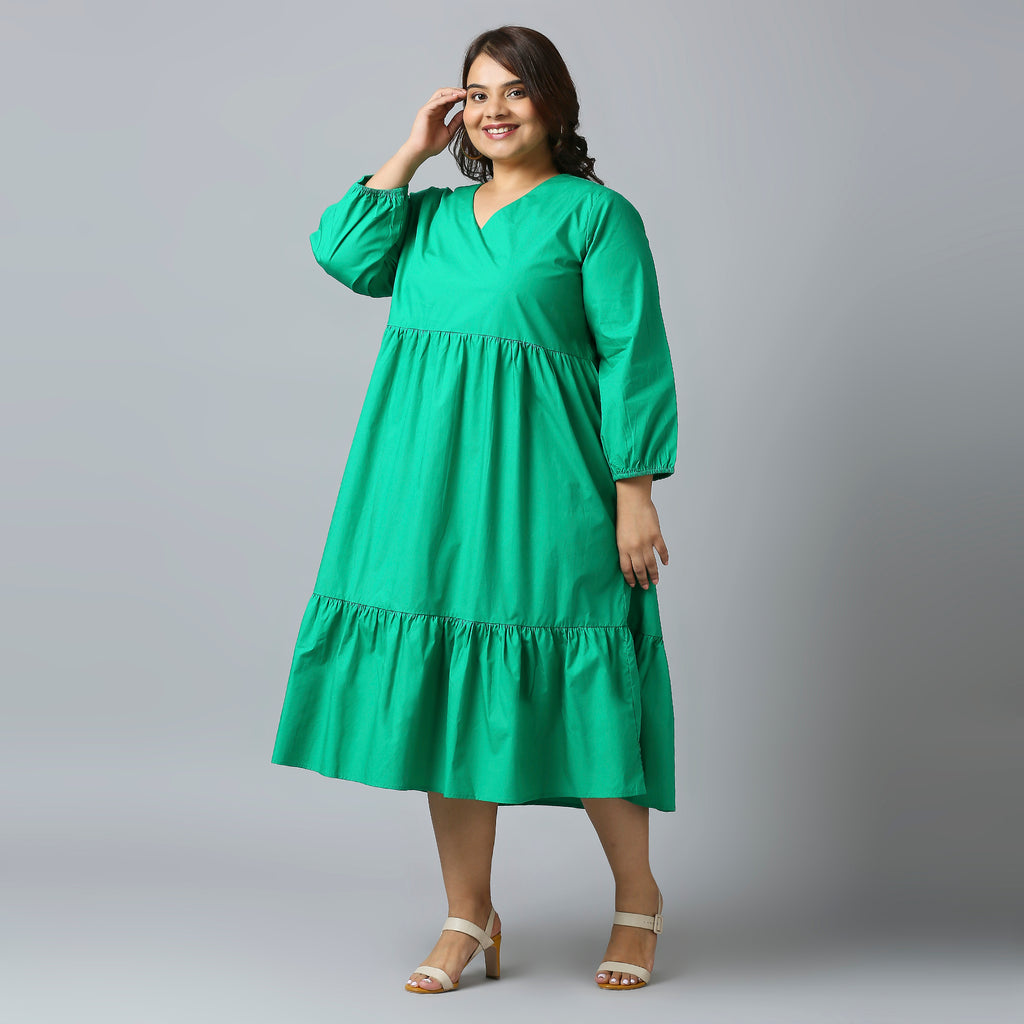 Plus Size Dress | 2XL - 8XL | 100% Cotton | Green