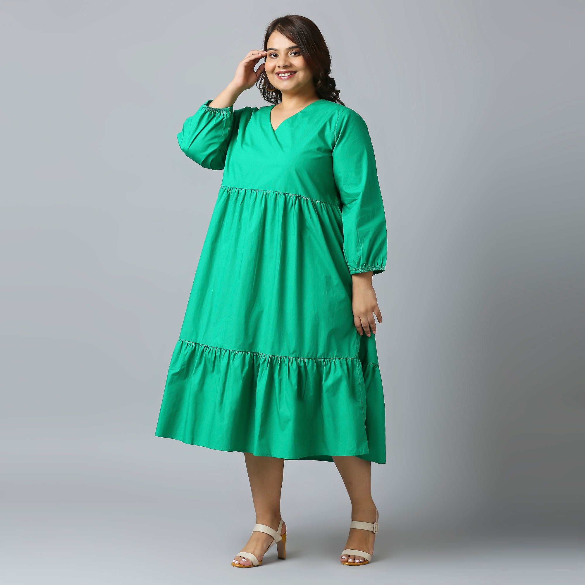 Plus Size Dress | 2XL - 8XL | 100% Cotton | Green