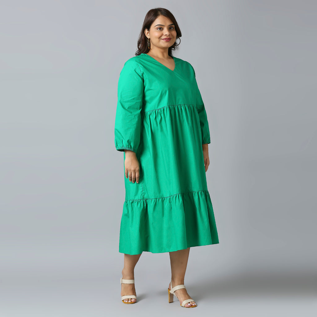 Plus Size Dress | 2XL - 8XL | 100% Cotton | Green