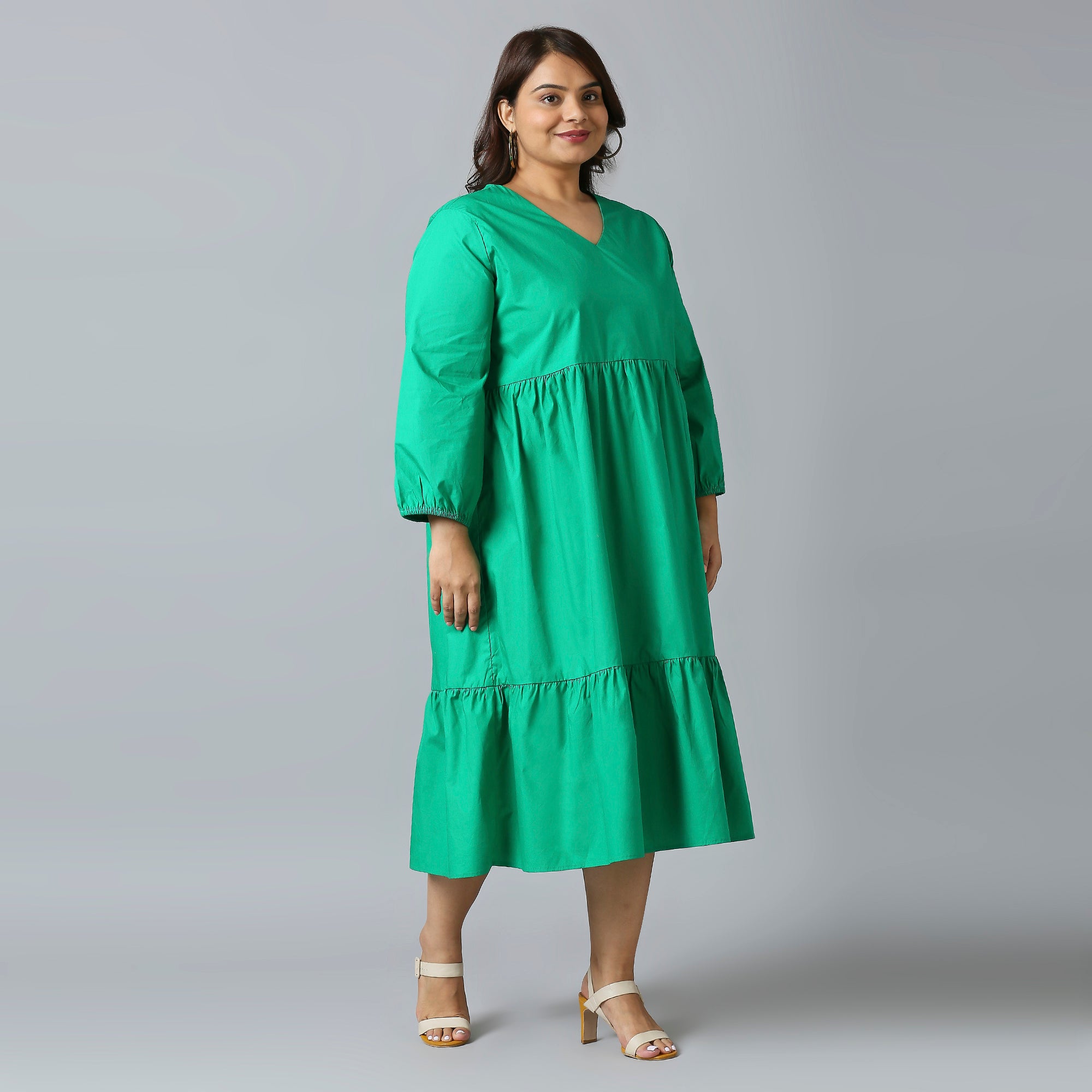 Plus Size Dress | 2XL - 8XL | 100% Cotton | Green