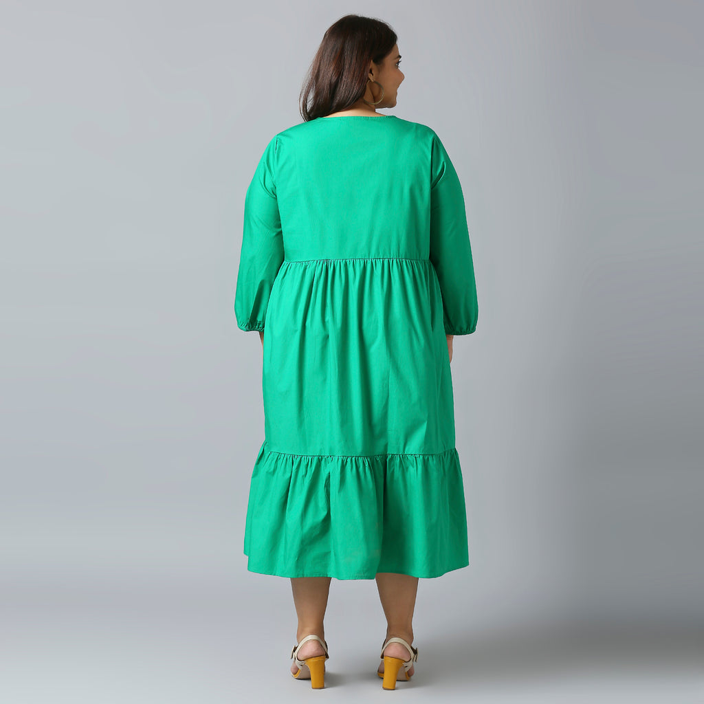 Plus Size Dress | 2XL - 8XL | 100% Cotton | Green