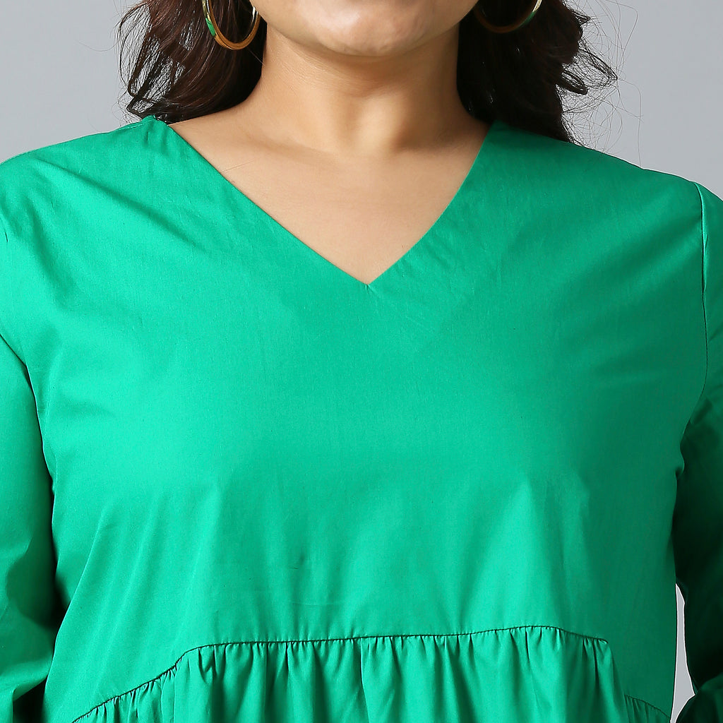Plus Size Dress | 2XL - 8XL | 100% Cotton | Green
