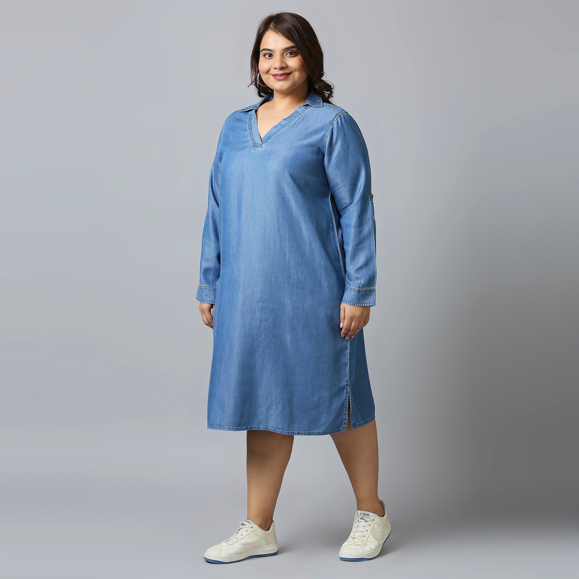 2xl Size Model Plus Size Dress | 2XL - 8XL | Blue – Sizeupp