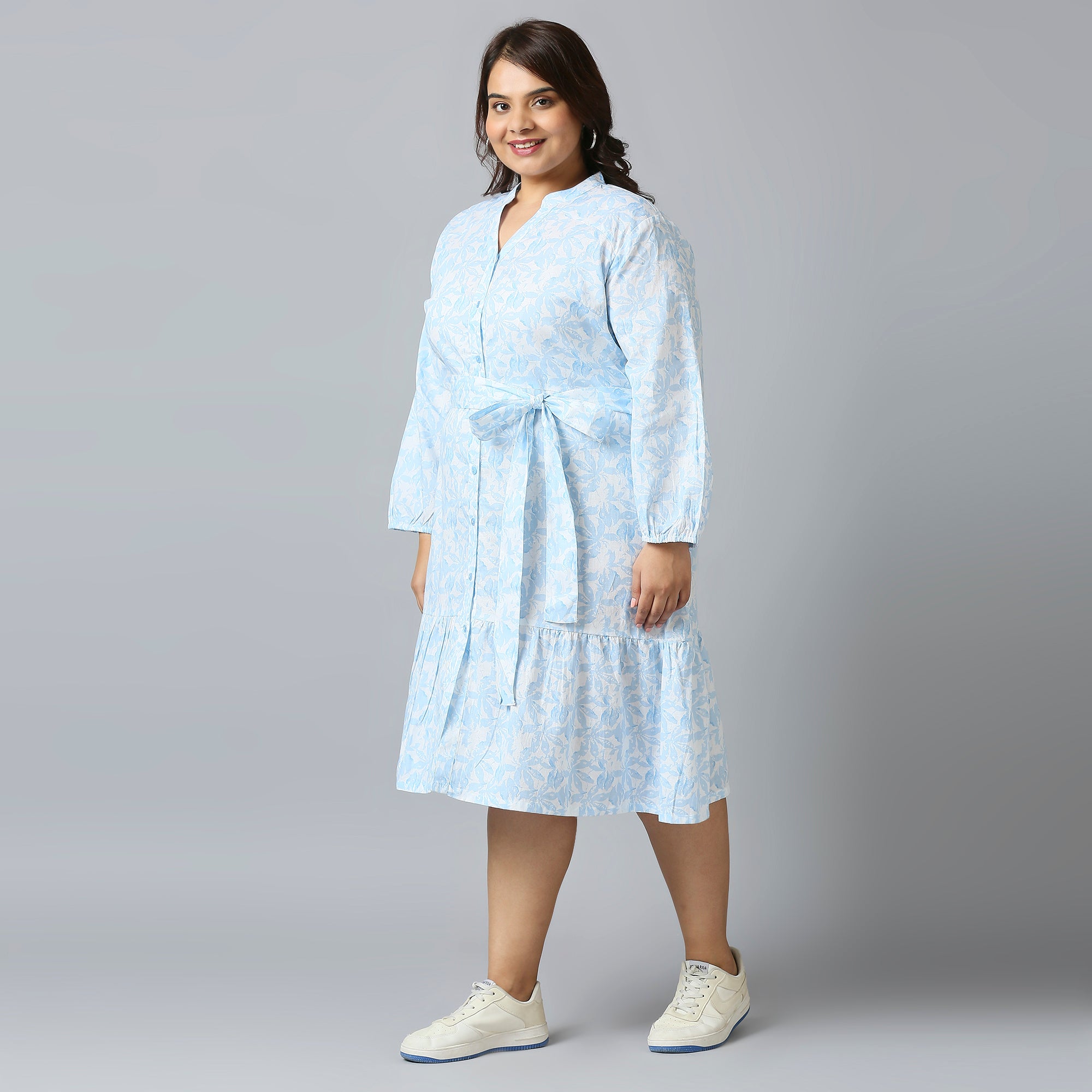 Sizeupp | Plus Size  Dress For Women | 2XL - 8XL |  | Print | Light Blue