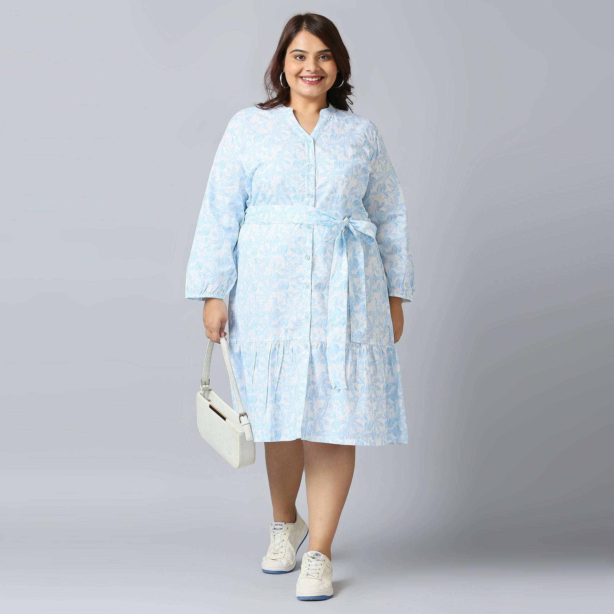 Sizeupp | Plus Size  Dress For Women | 2XL - 8XL |  | Print | Light Blue