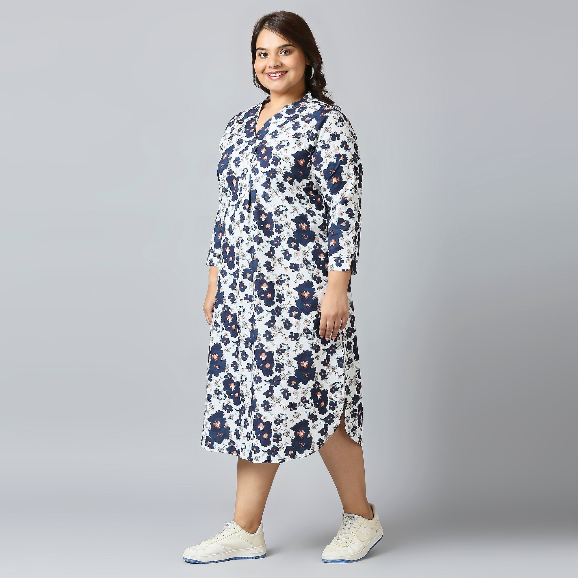 Plus Size Dress | 2XL - 8XL | 100% Cotton | Blue