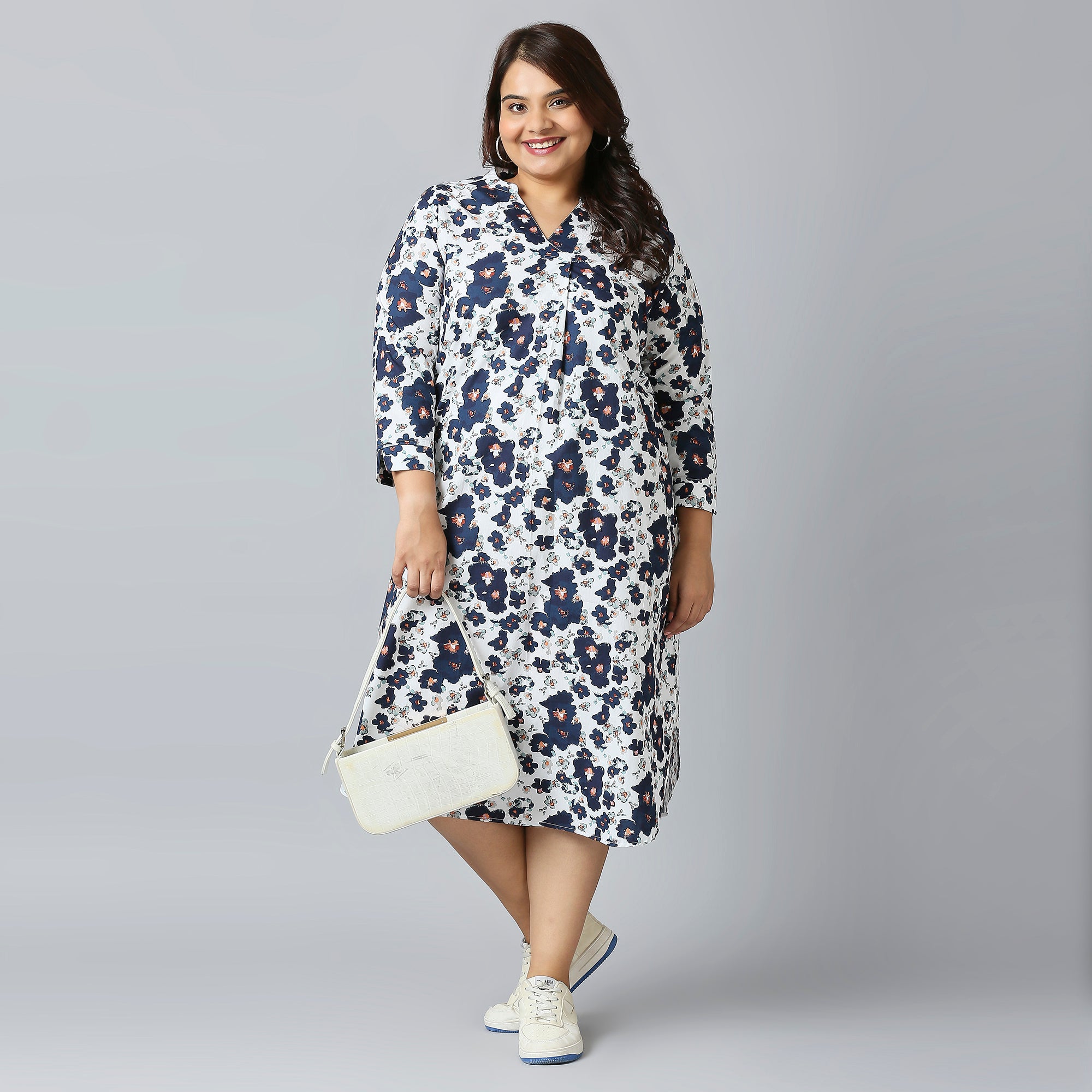 Plus Size Dress | 2XL - 8XL | 100% Cotton | Blue