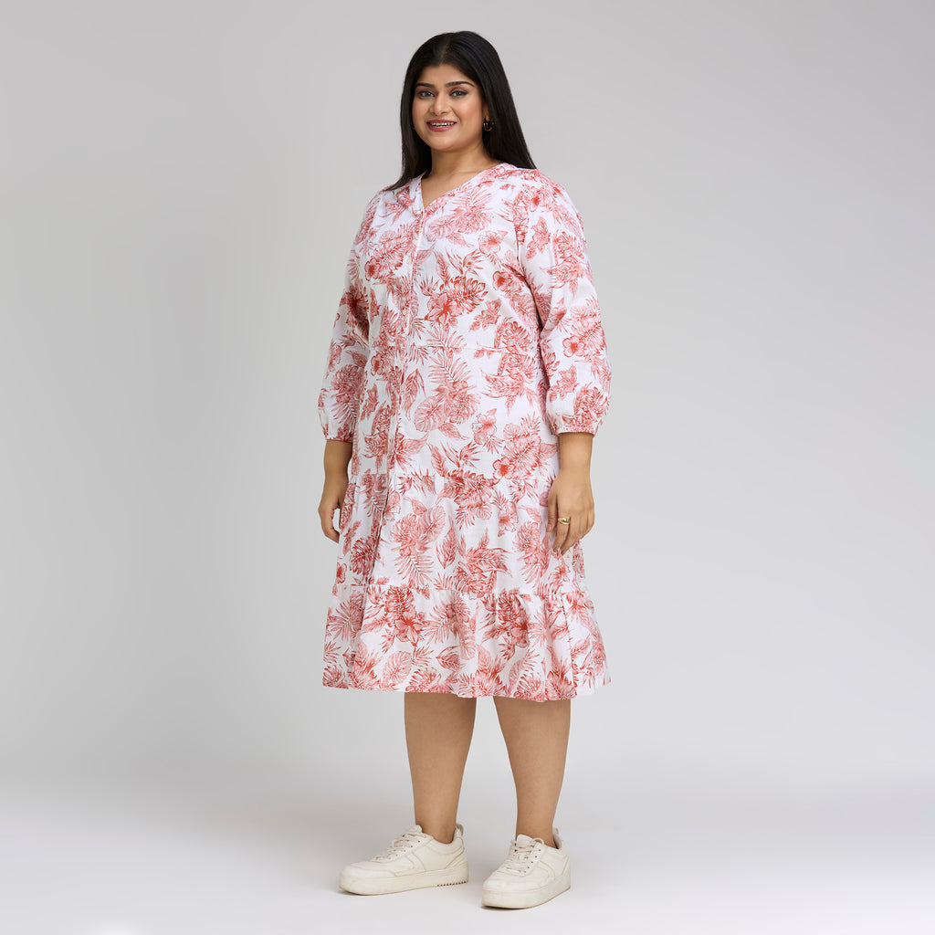 Plus Size Dress | 2XL-8XL | 100% Cotton | Rust