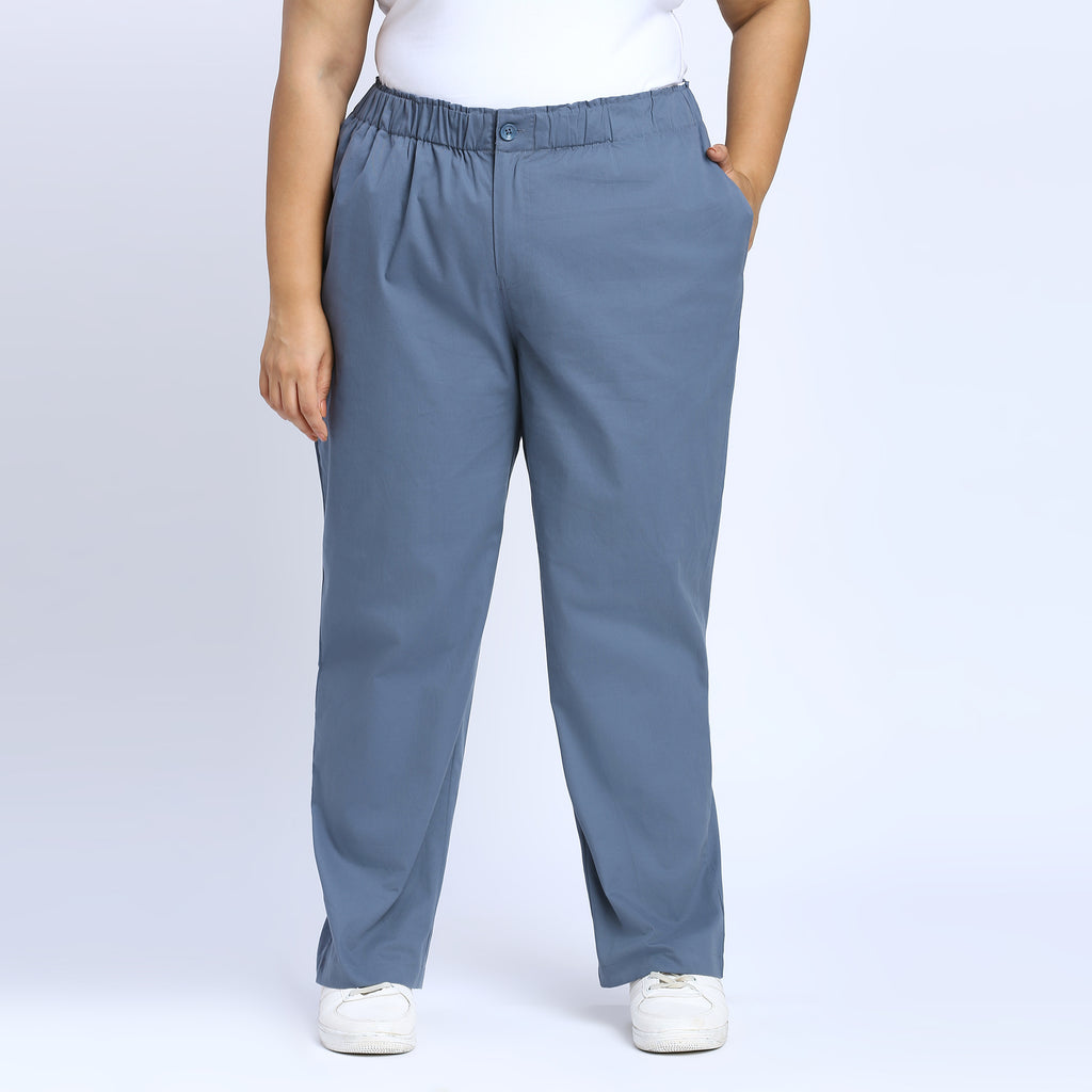 Plus Size Pant | 2XL - 8XL | 100% Cotton | Blue