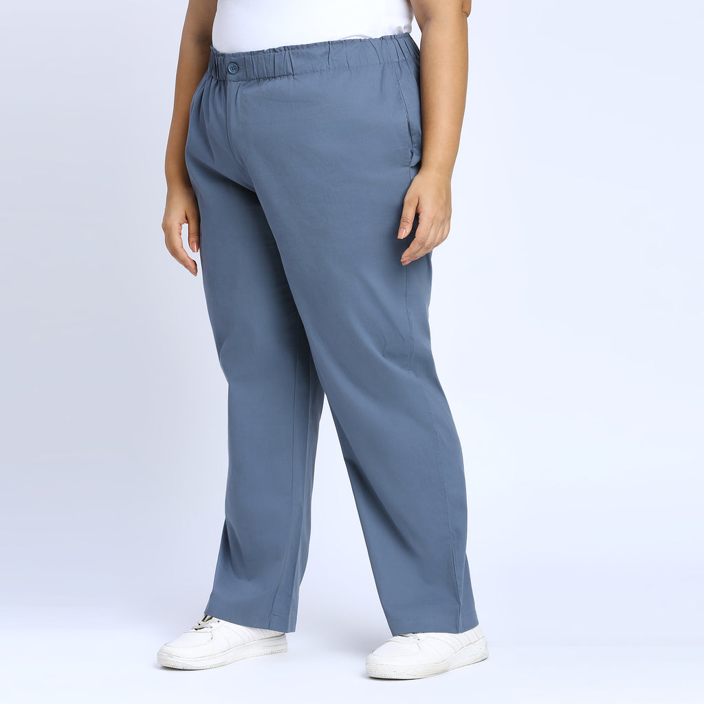 Plus Size Pant | 2XL - 8XL | 100% Cotton | Blue