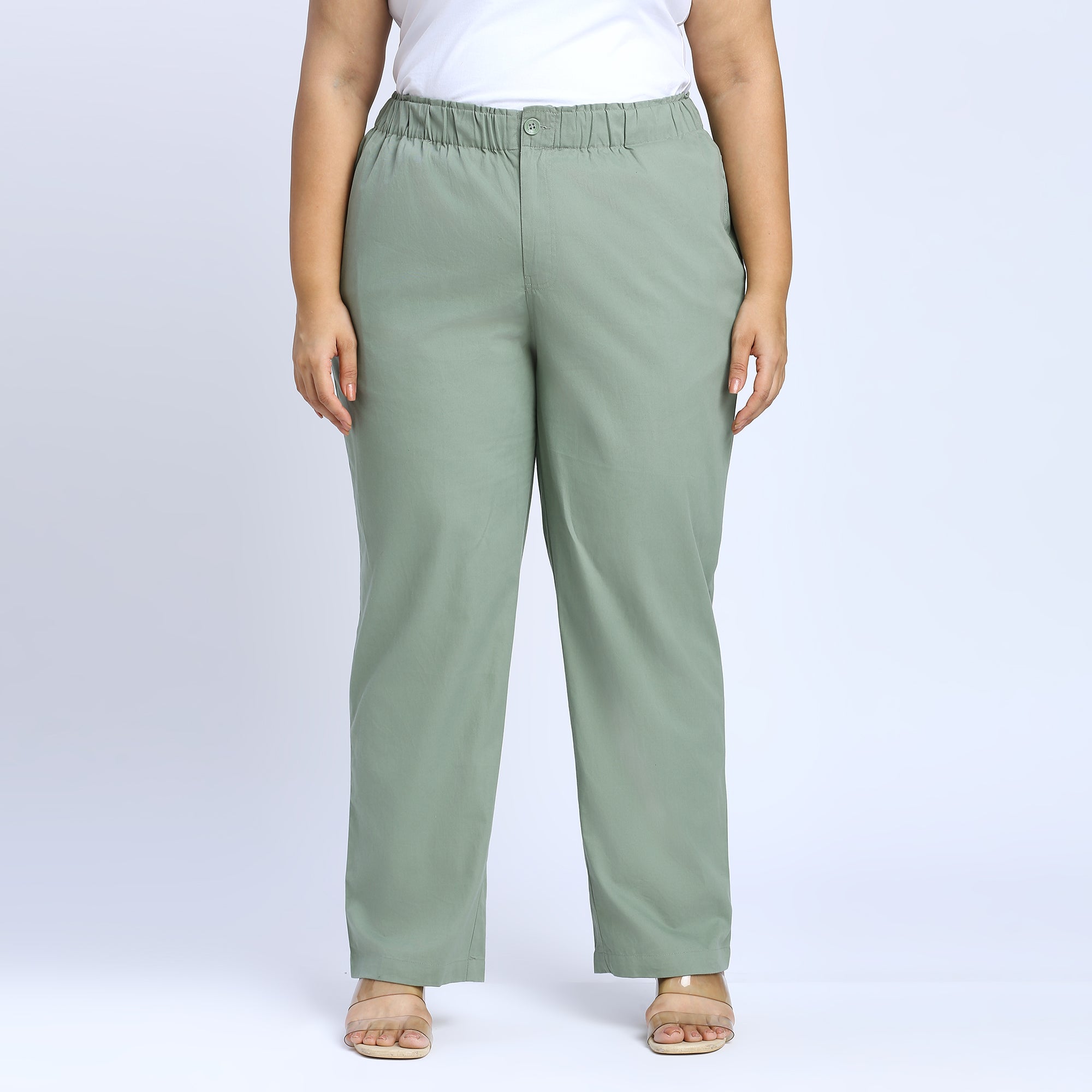 Plus Size Pant | 2XL - 8XL | 100% Cotton | Sage Green