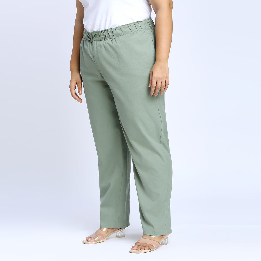 Plus Size Pant | 2XL - 8XL | 100% Cotton | Sage Green
