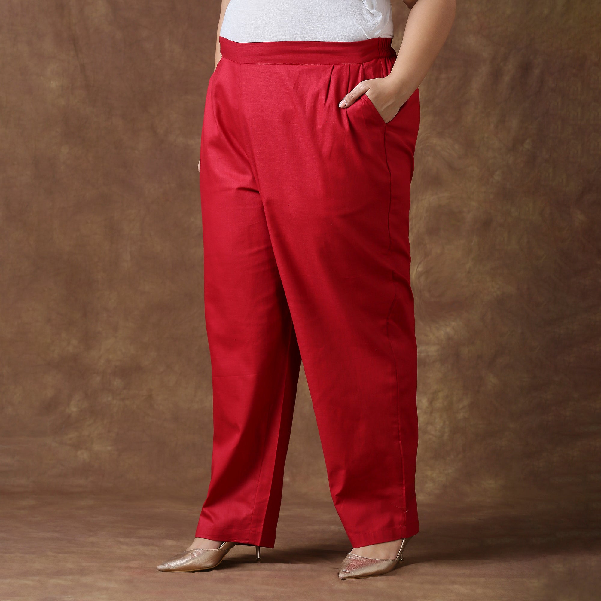 Plus Size Pant | 2XL - 8XL | 100% Cotton | Maroon