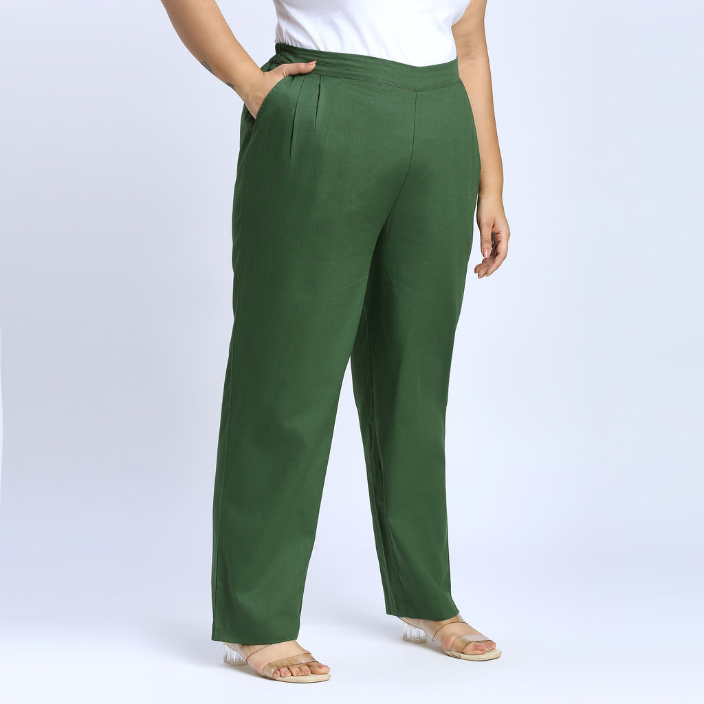 Plus Size Pant | 2XL - 8XL | 100% Cotton | Dark Green