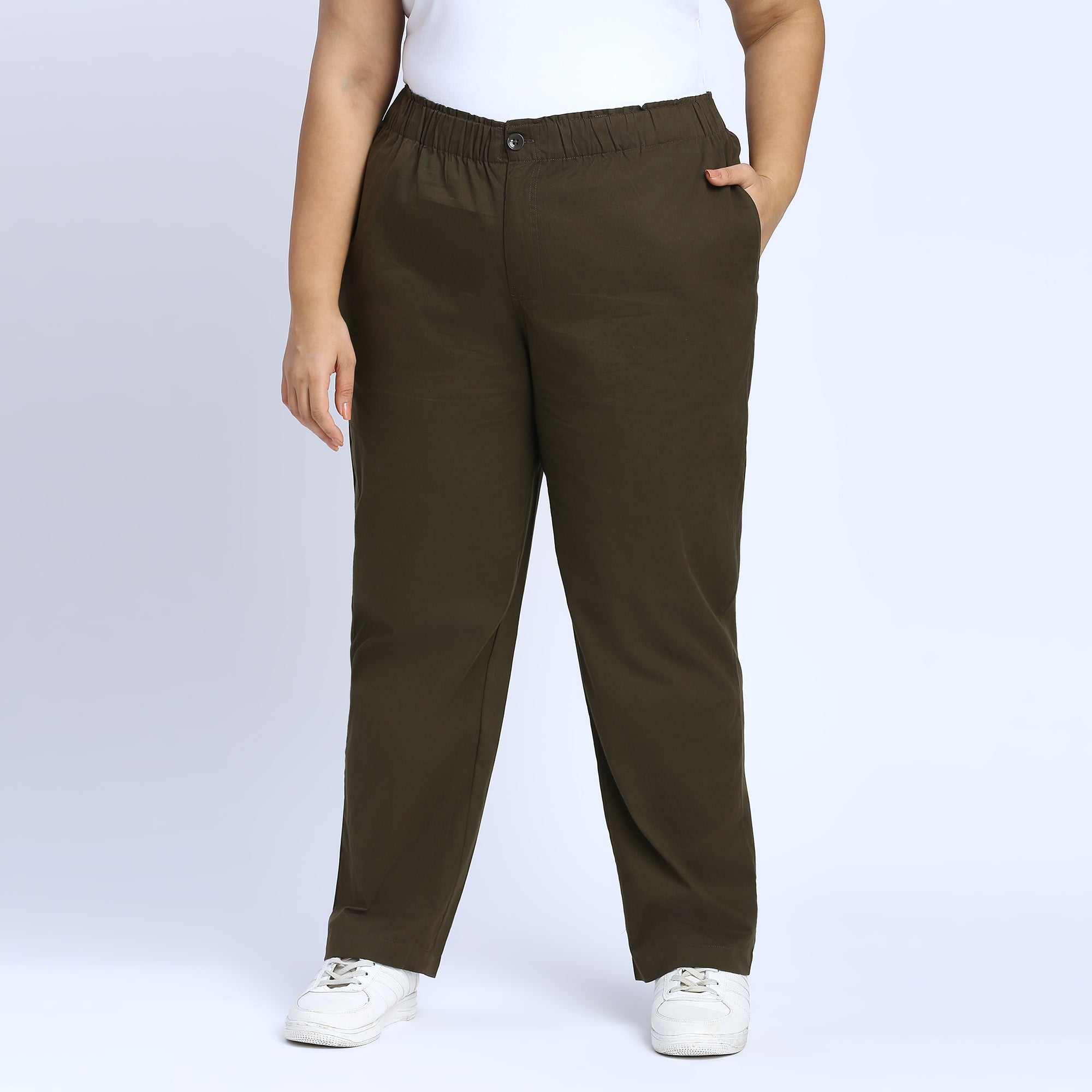 Plus Size Pant | 2XL - 8XL | 100% Cotton | Olive Green