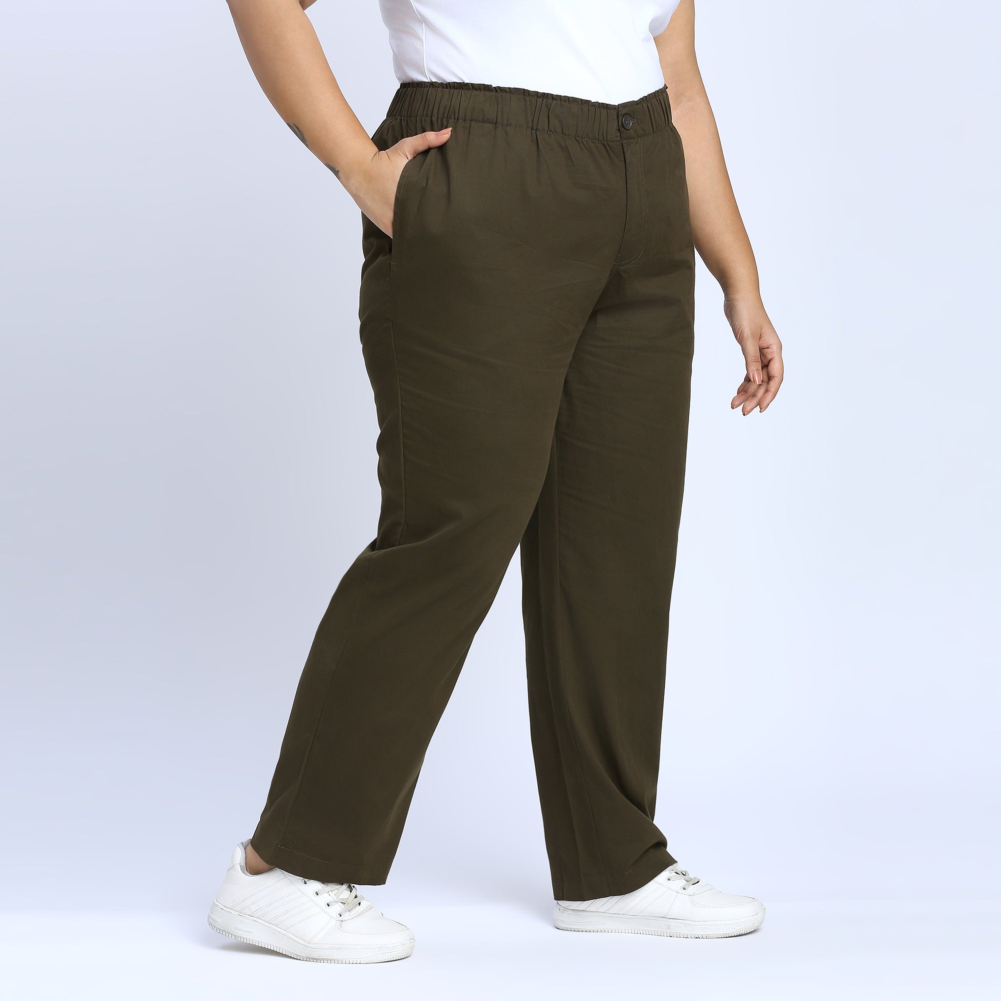 Plus Size Pant | 2XL - 8XL | 100% Cotton | Olive Green