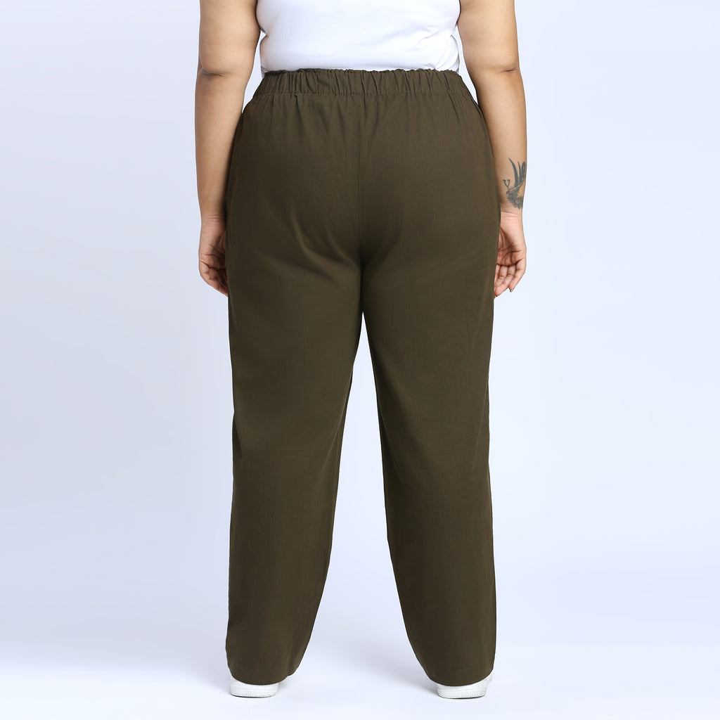 Plus Size Pant | 2XL - 8XL | 100% Cotton | Olive Green