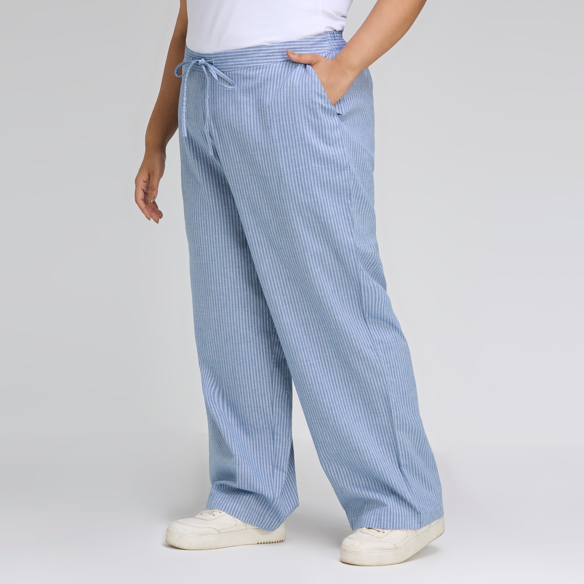 Plus Size Fashion Pant | 2XL - 8XL | 100% Cotton | Blue