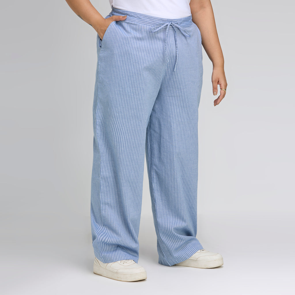 Plus Size Fashion Pant | 2XL - 8XL | 100% Cotton | Blue