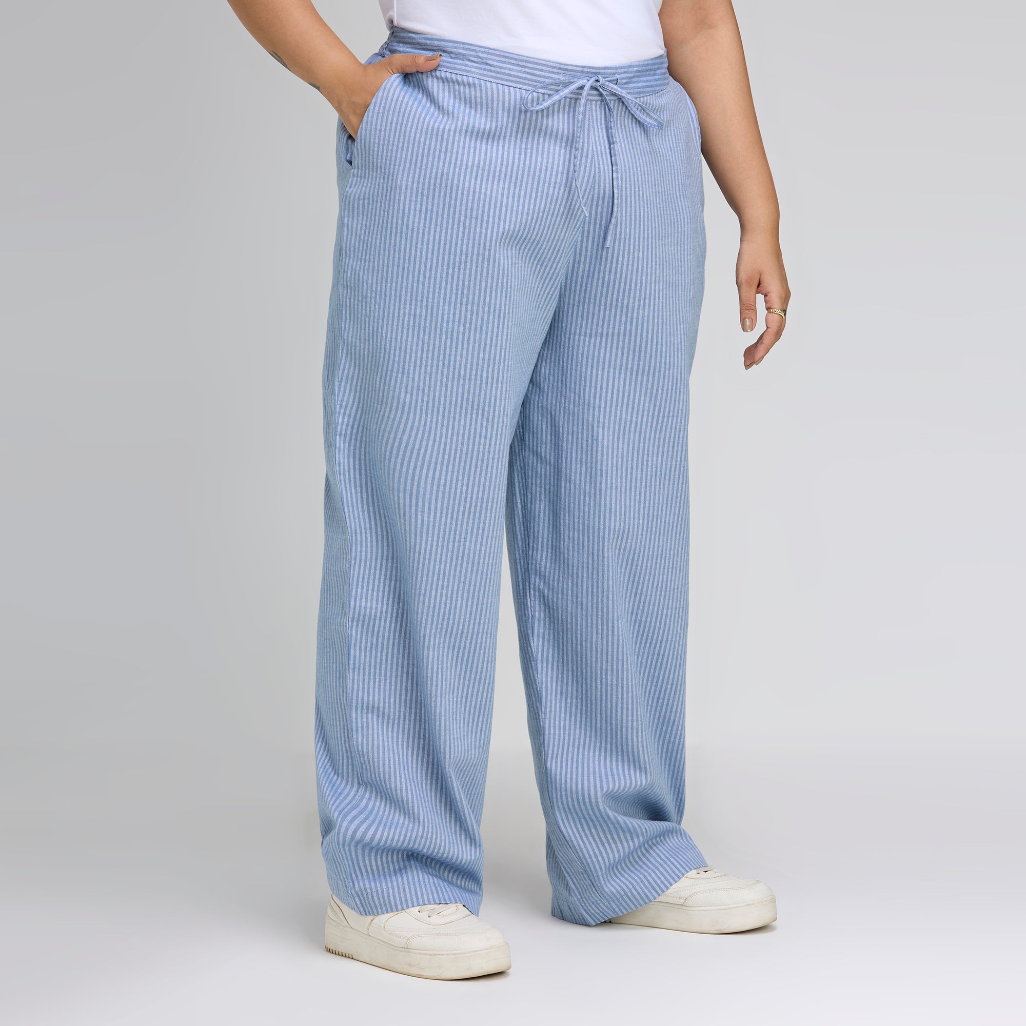 Plus Size Fashion Pant | 2XL - 8XL | 100% Cotton | Blue