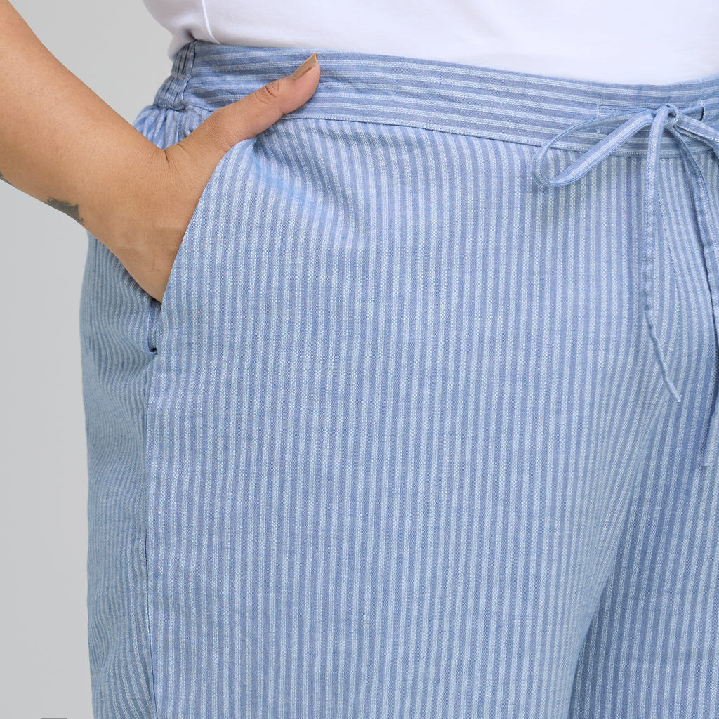 Plus Size Fashion Pant | 2XL - 8XL | 100% Cotton | Blue