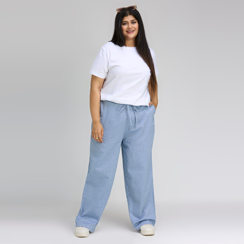 Plus Size Fashion Pant | 2XL - 8XL | 100% Cotton | Blue