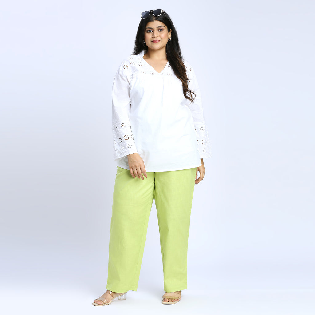 Plus Size Pant | 2XL - 8XL | 100% Cotton | Light Green