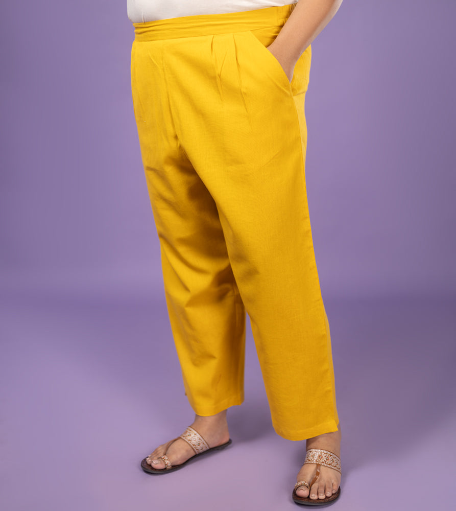 Plus Size  Pant | 2XL - 8XL | 100% Cotton | Mustard Yellow