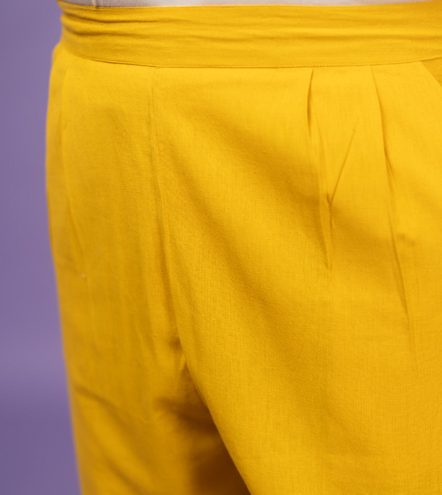 Plus Size  Pant | 2XL - 8XL | 100% Cotton | Mustard Yellow