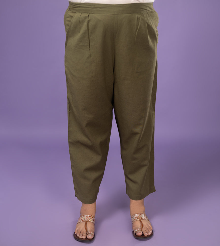 Plus Size Pant | 2XL - 8XL | 100% Cotton | Olive Green