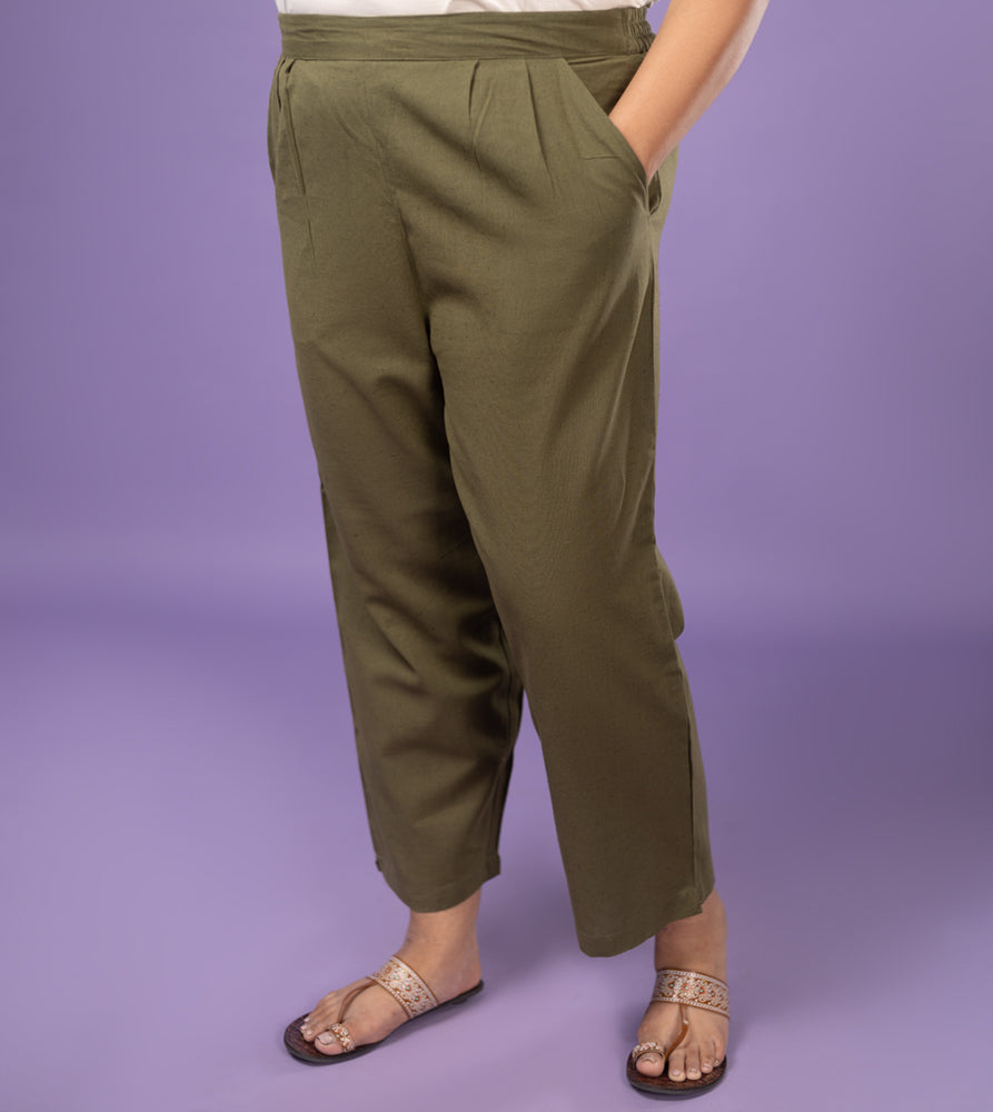 Plus Size Pant | 2XL - 8XL | 100% Cotton | Olive Green