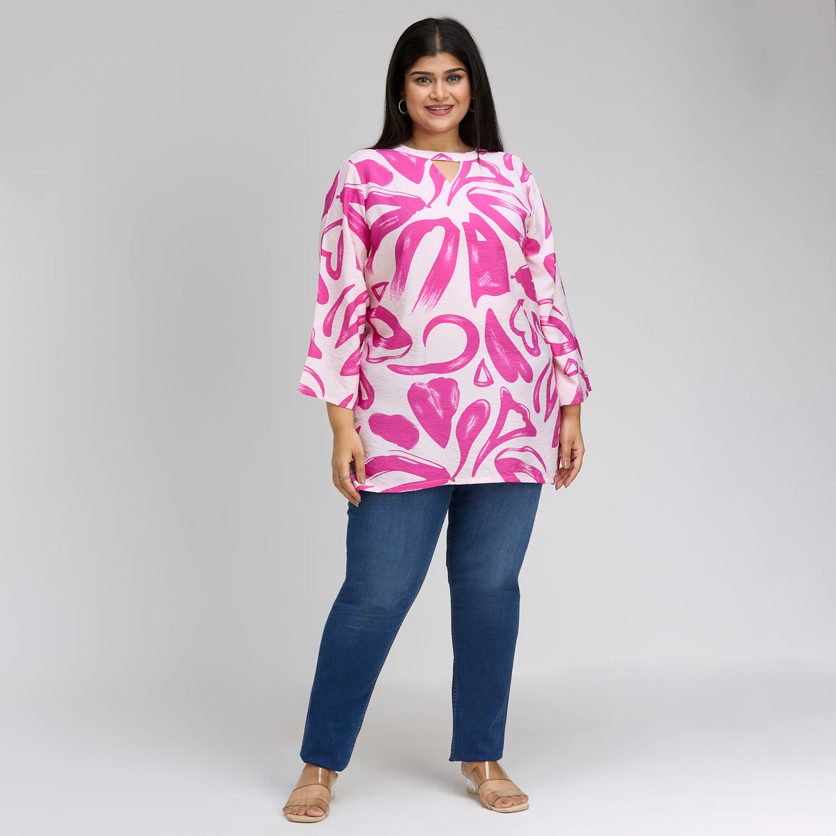 Sizeupp Plus Size Tunic for Women 2XL-8XL Pink