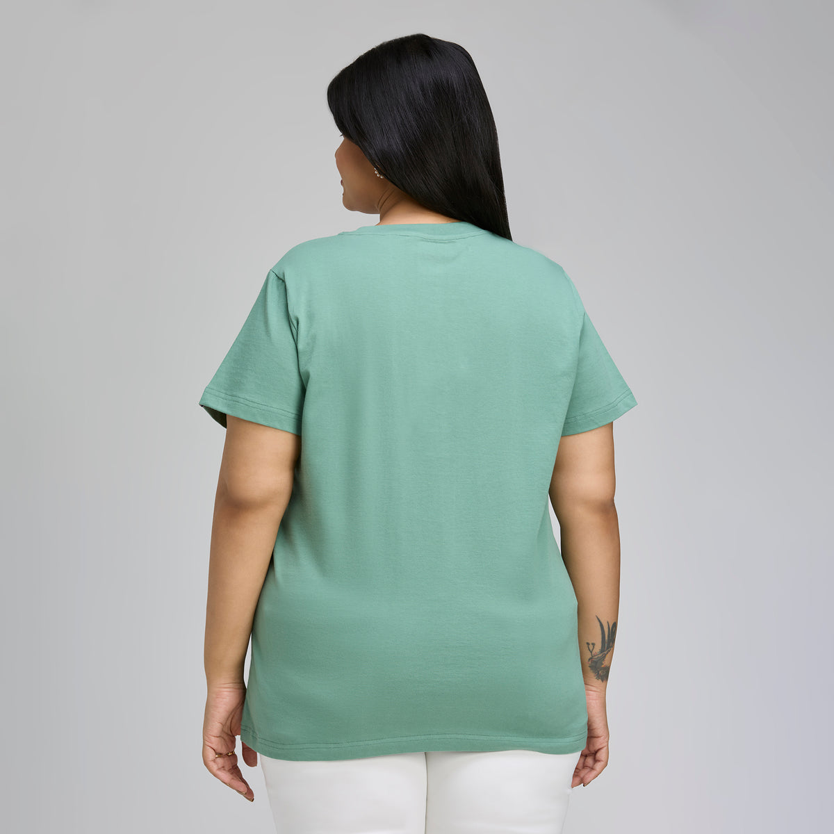 Women |Plus Size |3Xl-9Xl |100% Cotton |Half Sleeve |Solid |Pistachio Green |Core Tee