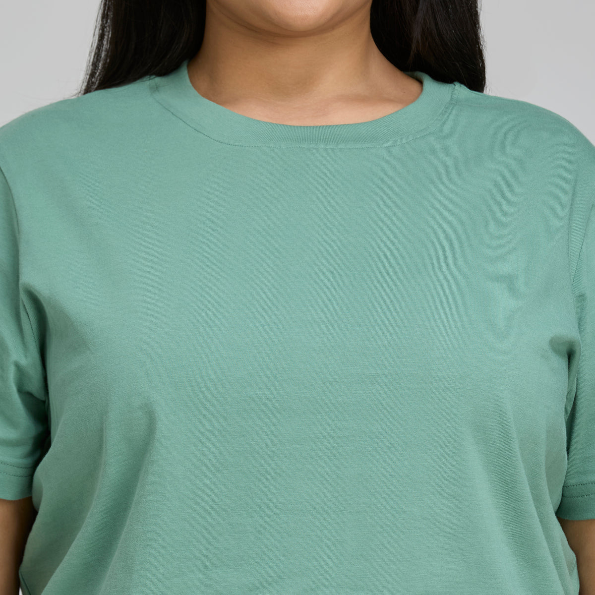 Women |Plus Size |3Xl-9Xl |100% Cotton |Half Sleeve |Solid |Pistachio Green |Core Tee
