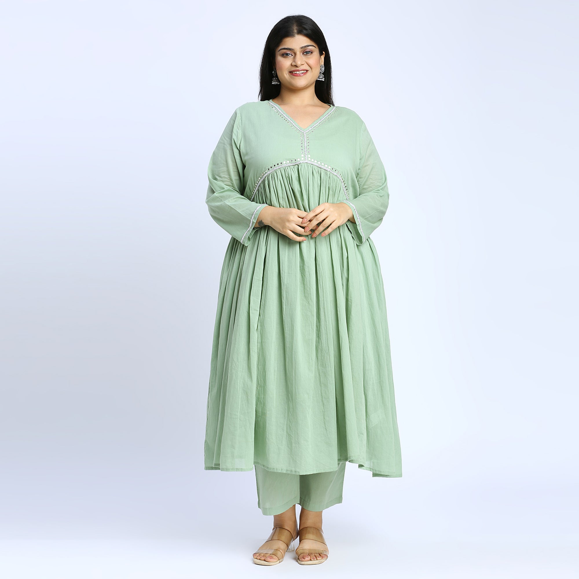 Sizeupp | Plus Size  Skd For Women | 2XL - 8XL | 100% Cotton | Solid | Mint Green